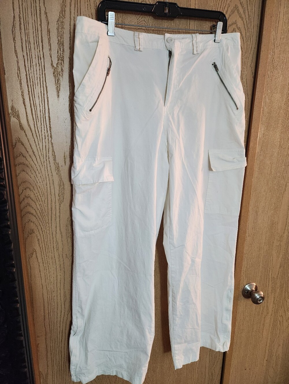 Rachel Paige White Cargo Zip Pocket Pants